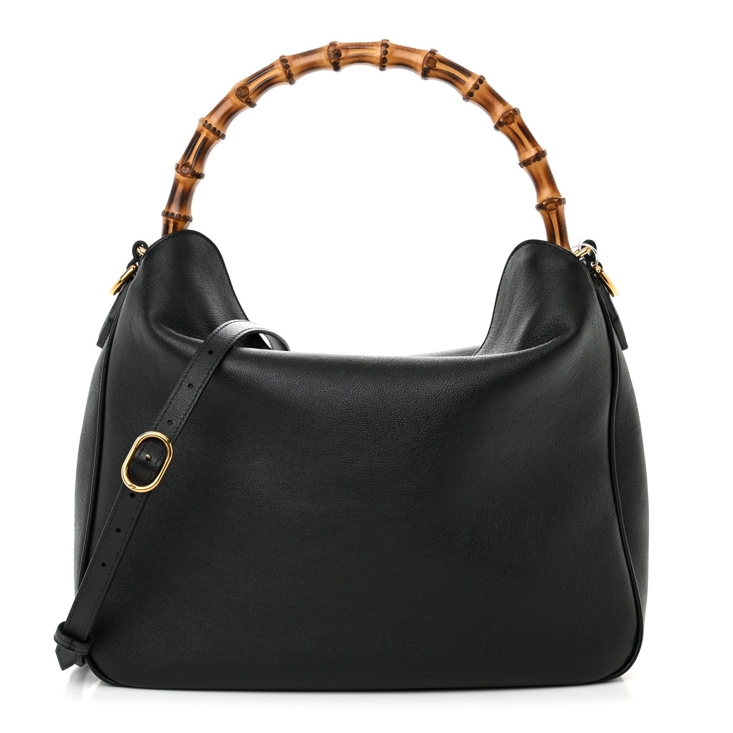 Gucci Softy Wonka Textured Dollar Calfskin Large Diana Bamboo Shoulder Bag Black 1 of 10