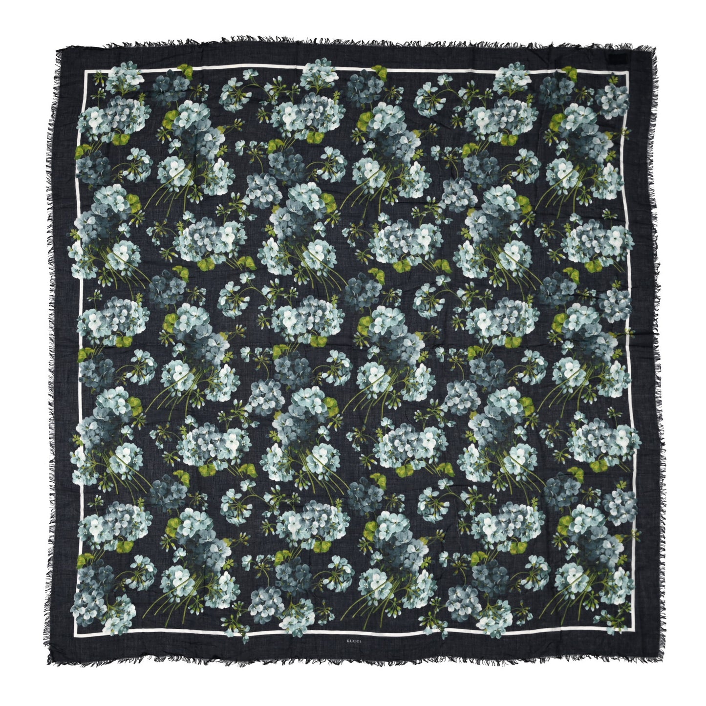 Modal Silk New Bloom Square Scarf Midnight Blue Sky Blue