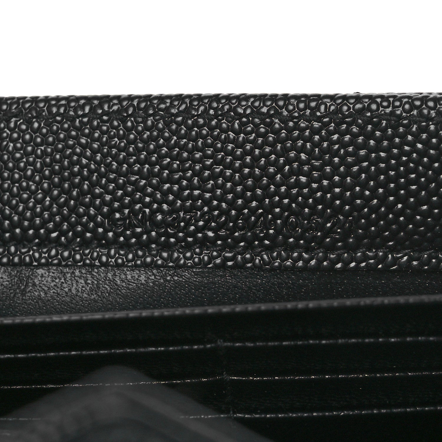 Saint Laurent Grain De Poudre Matelasse Chevron Monogram Flap Wallet Black 7 of 8