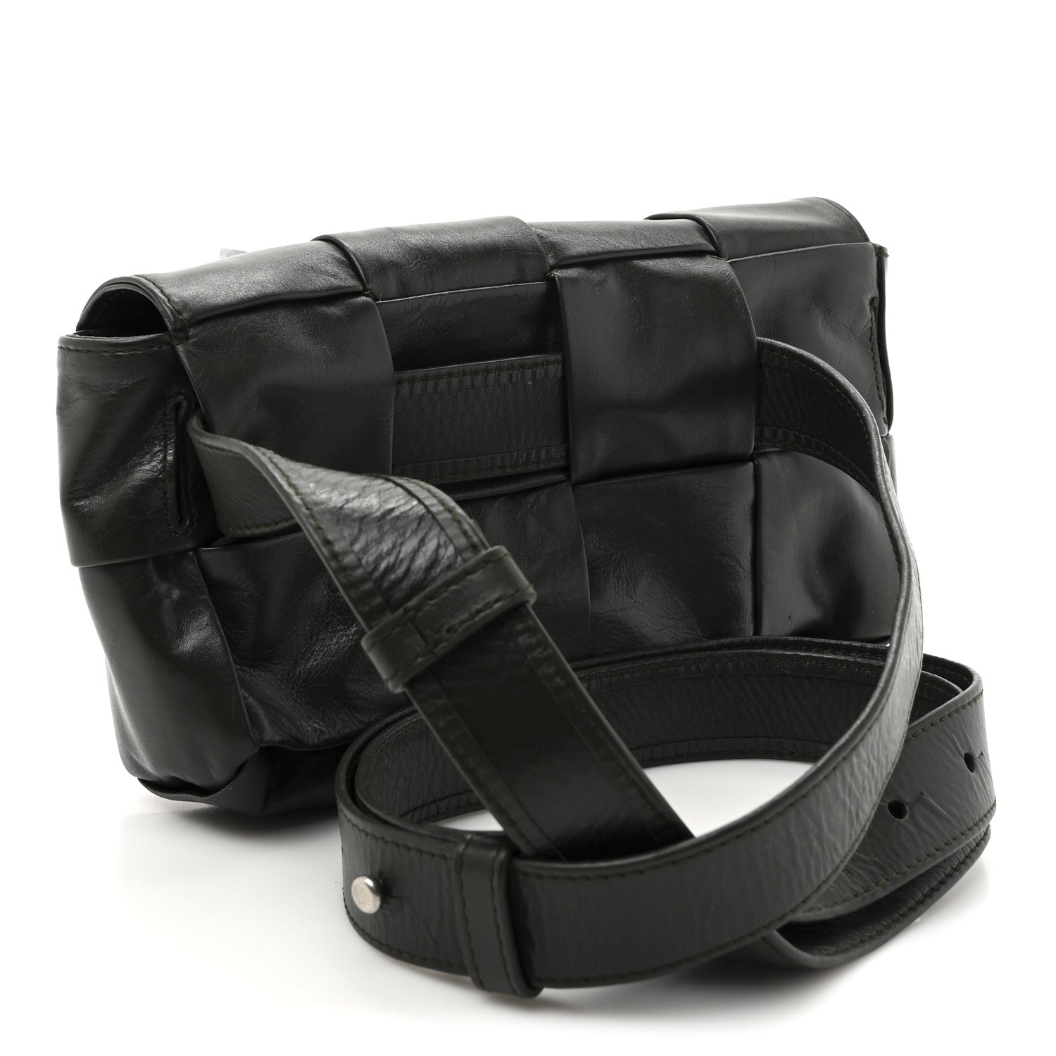 Bottega Veneta Paper Calfskin Intrecciato Cassette Belt Bag Raintree 3 of 10