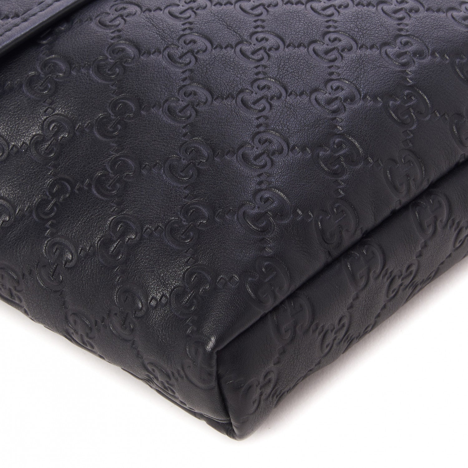 Gucci Guccissima Small Flap Messenger Bag Black 6 of 10