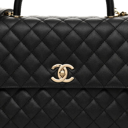 Chanel Caviar Quilted Medium Coco Handle Flap Black 14 of 27