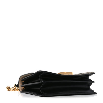 Fendi Vitello Liberty Bi-Color FF 1974 Embossed Small Kan U Shoulder Bag Maya Black 4 of 11