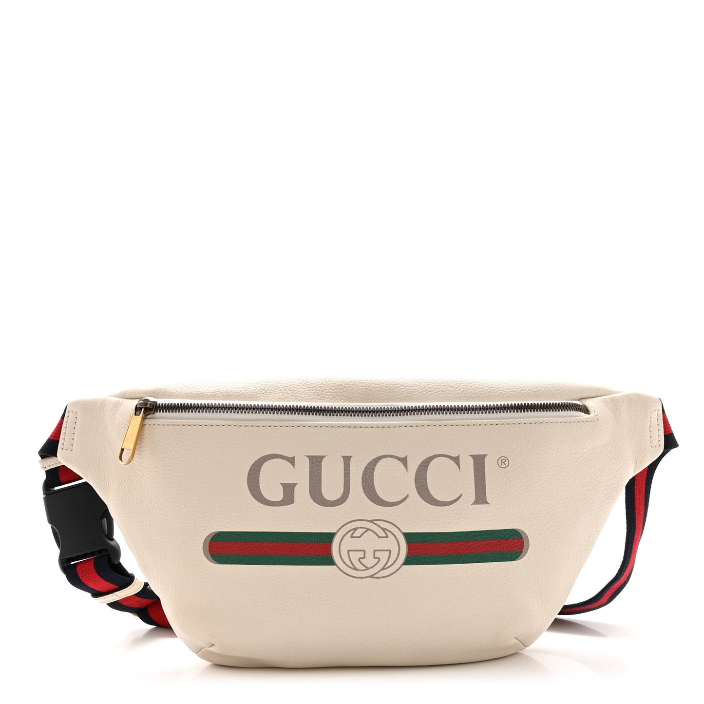 Grained Calfskin Logo Belt Bag White