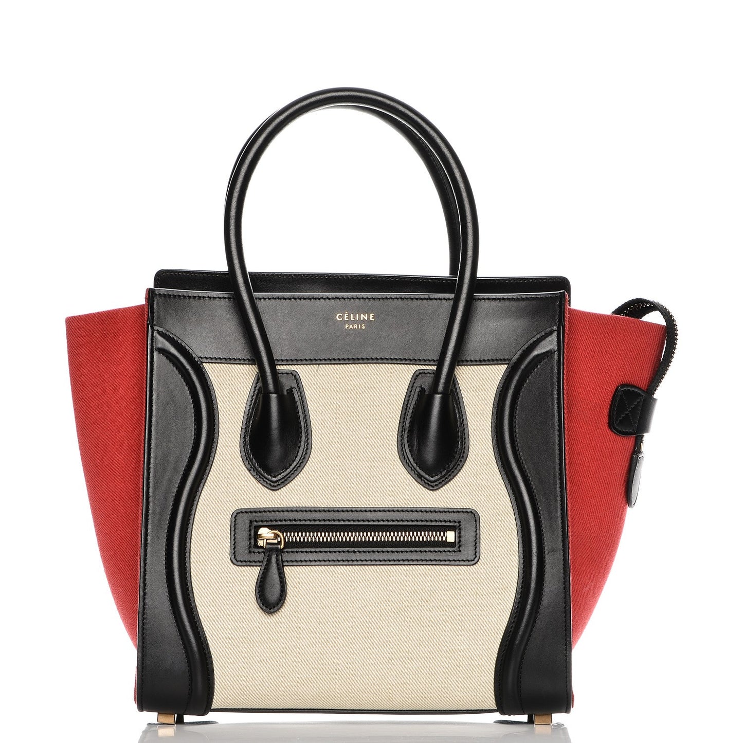 Canvas Smooth Calfskin Micro Tri-Color Luggage Carmin