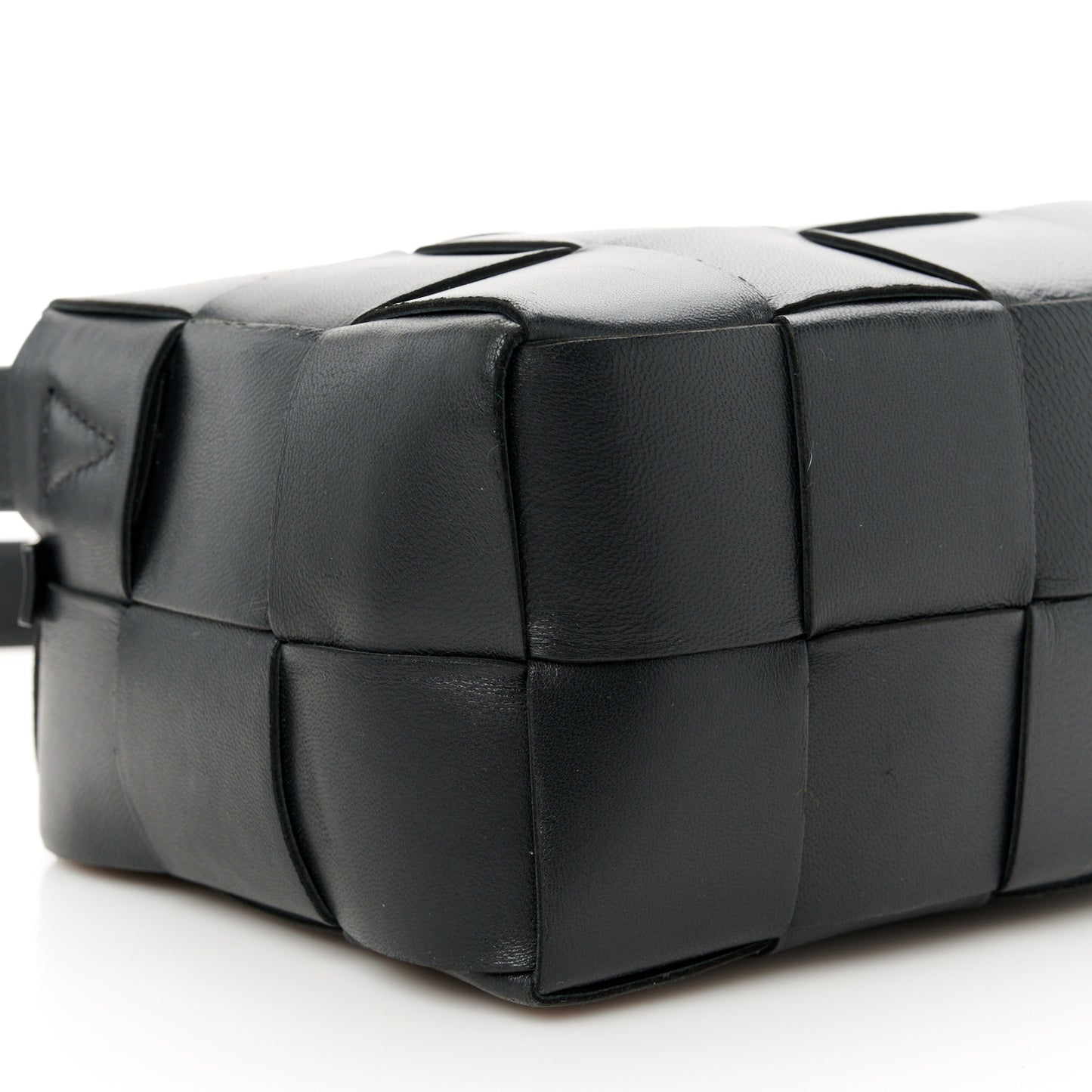 Lambskin Maxi Intrecciato Brick Cassette Bag Black