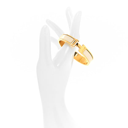 Hermes Enamel Narrow Clic Clac H Bracelet PM Pannacotta 2 of 5