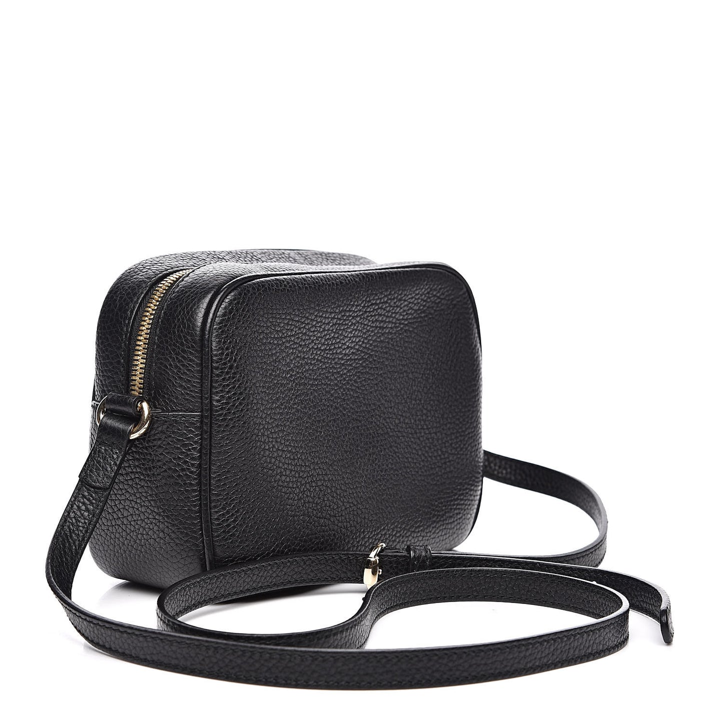 Pebbled Calfskin Small Soho Disco Bag Black