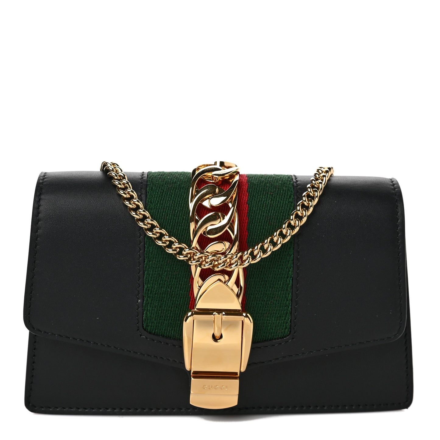 Calfskin Super Mini Sylvie Chain Shoulder Bag Black