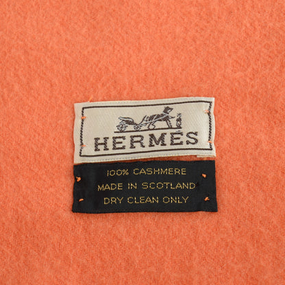 Hermes Cashmere Fringe Scarf Orange 4 of 4