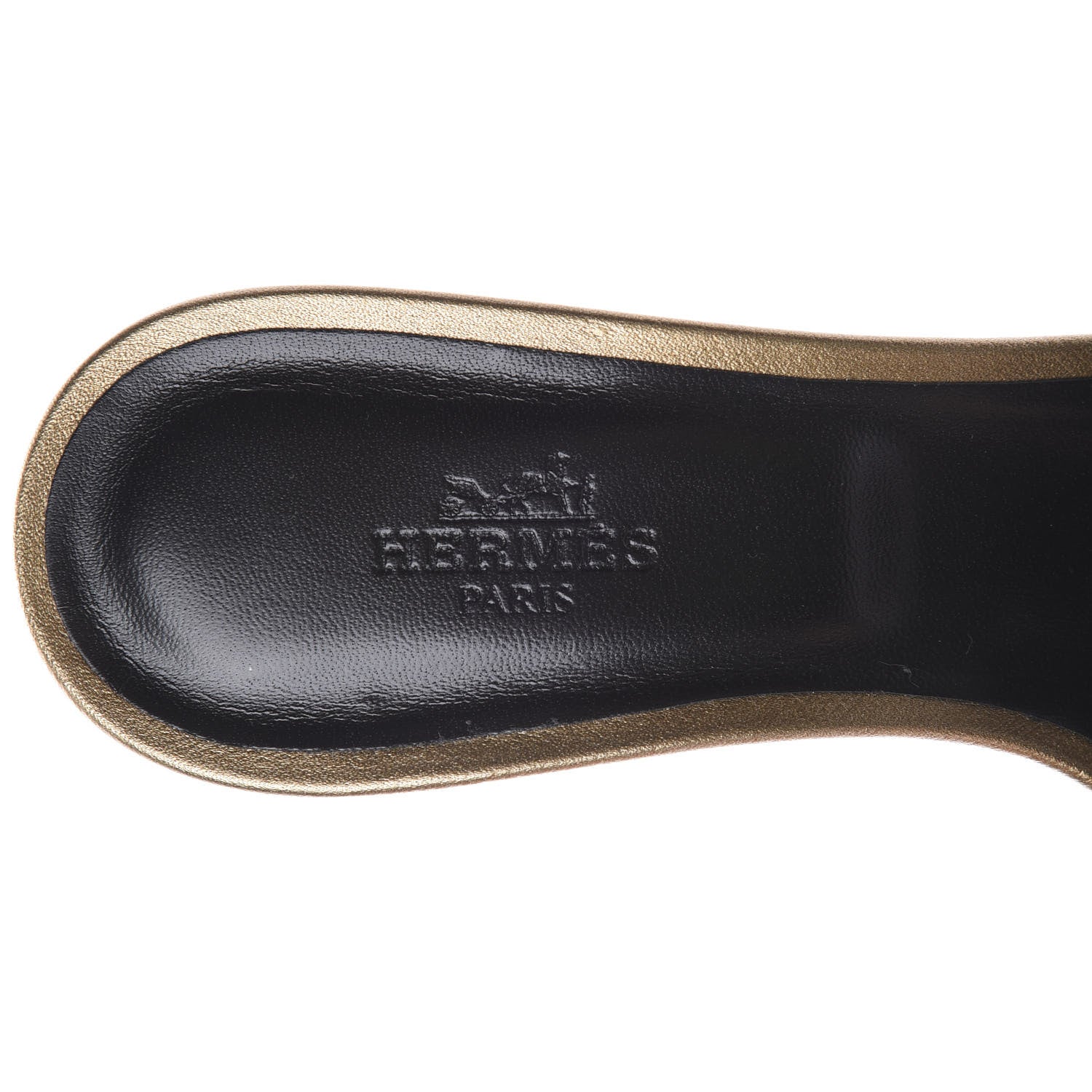 Hermes Madame Calfskin Oasis Sandals 36 Doré Vieilli 7 of 8
