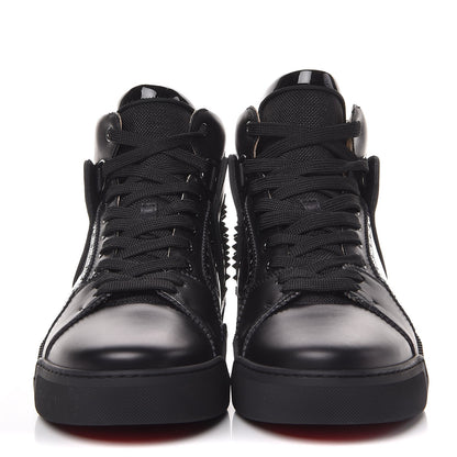Christian Louboutin Mens Calfskin Patent Loubikick Flats Sneakers 43 Black 2 of 9