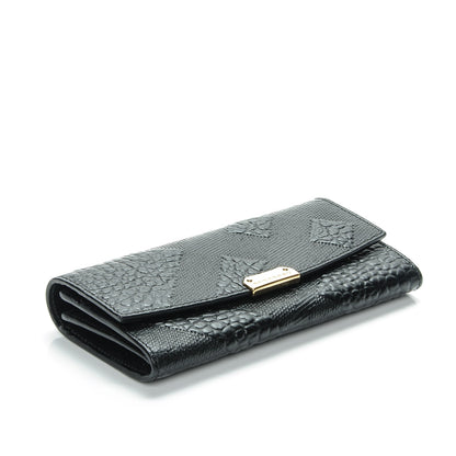 Burberry Signature Grain Calfskin Check Embossed Continental Wallet Black 4 of 8