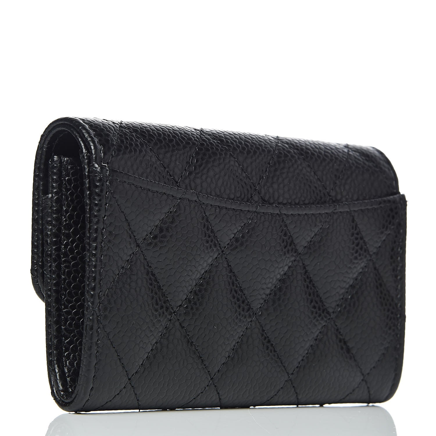 Chanel Caviar Quilted Flap Card Holder Wallet Black 3 of 9
