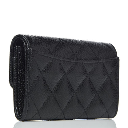 Chanel Caviar Quilted Flap Card Holder Wallet Black 3 of 9