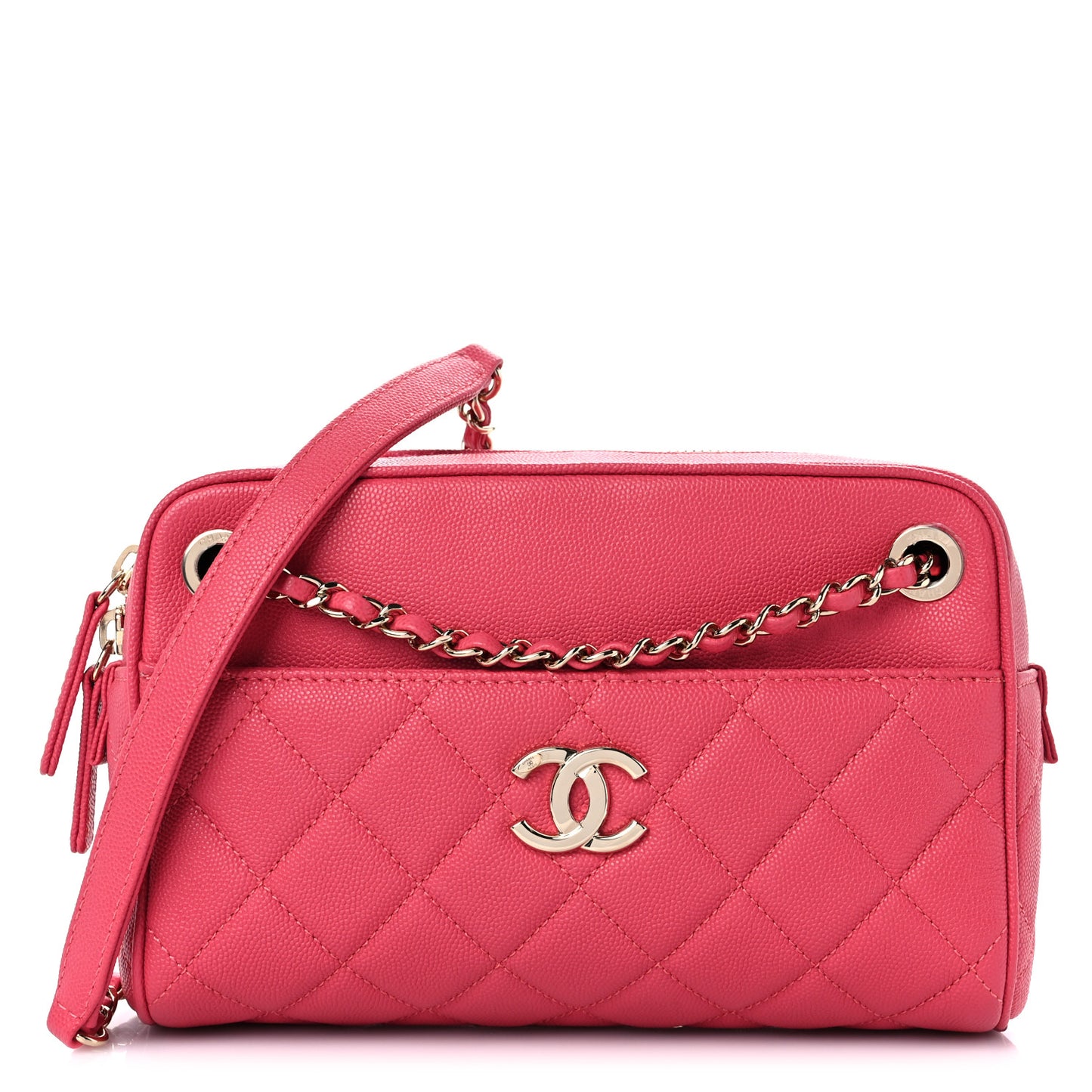 Caviar Quilted Small In & Out Camera Case Pink