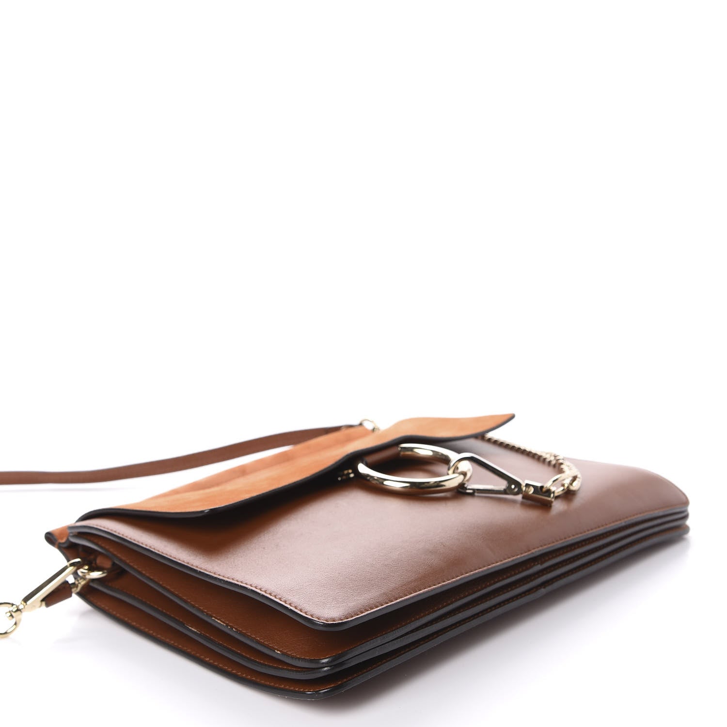 Chloe Suede Calfskin Medium Faye Shoulder Bag Tobacco 4 of 11
