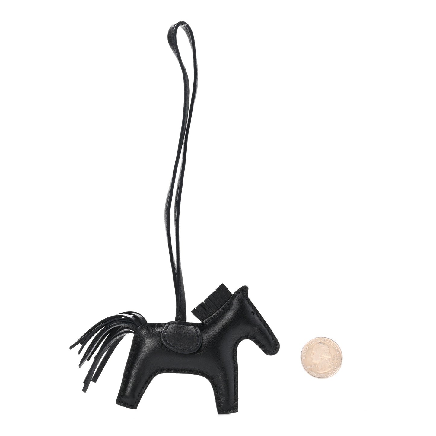 Milo Lambskin Grigri Rodeo Horse Bag Charm PM So Black
