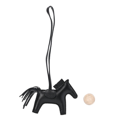 Hermes Milo Lambskin Grigri Rodeo Horse Bag Charm PM So Black 2 of 5