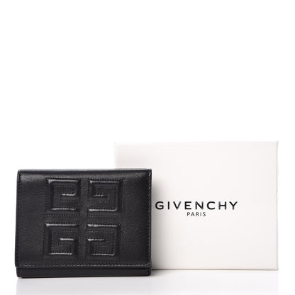 Givenchy Lambskin Logo Emblem Tri-Fold Wallet Black 9 of 9