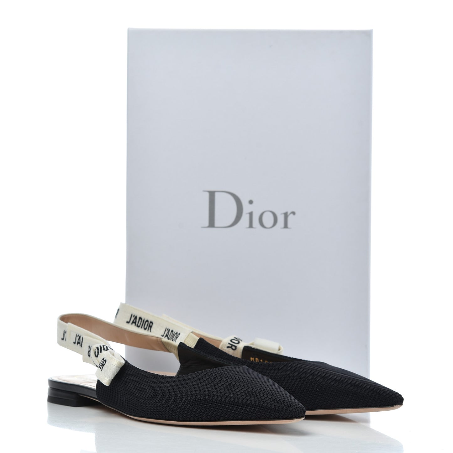 Technical Canvas Ribbon J'Adior Slingback Ballet Flats 39.5 Black