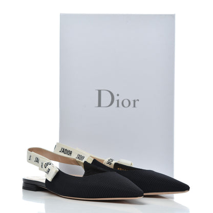 Christian Dior Technical Canvas Ribbon J'Adior Slingback Ballet Flats 39.5 Black 12 of 12