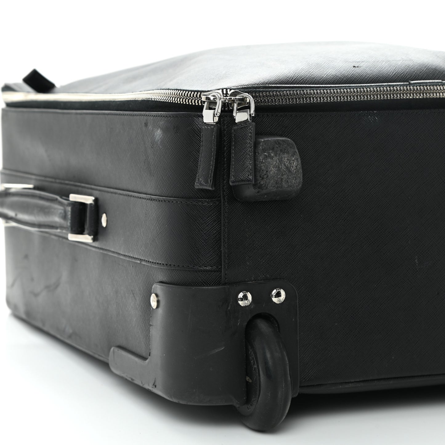 Saffiano Travel Trolley Luggage Black