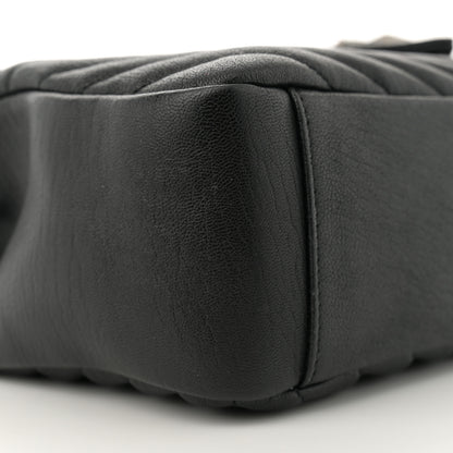 Saint Laurent Sheepskin Matelasse Chevron Monogram Large College Satchel Black 9 of 10
