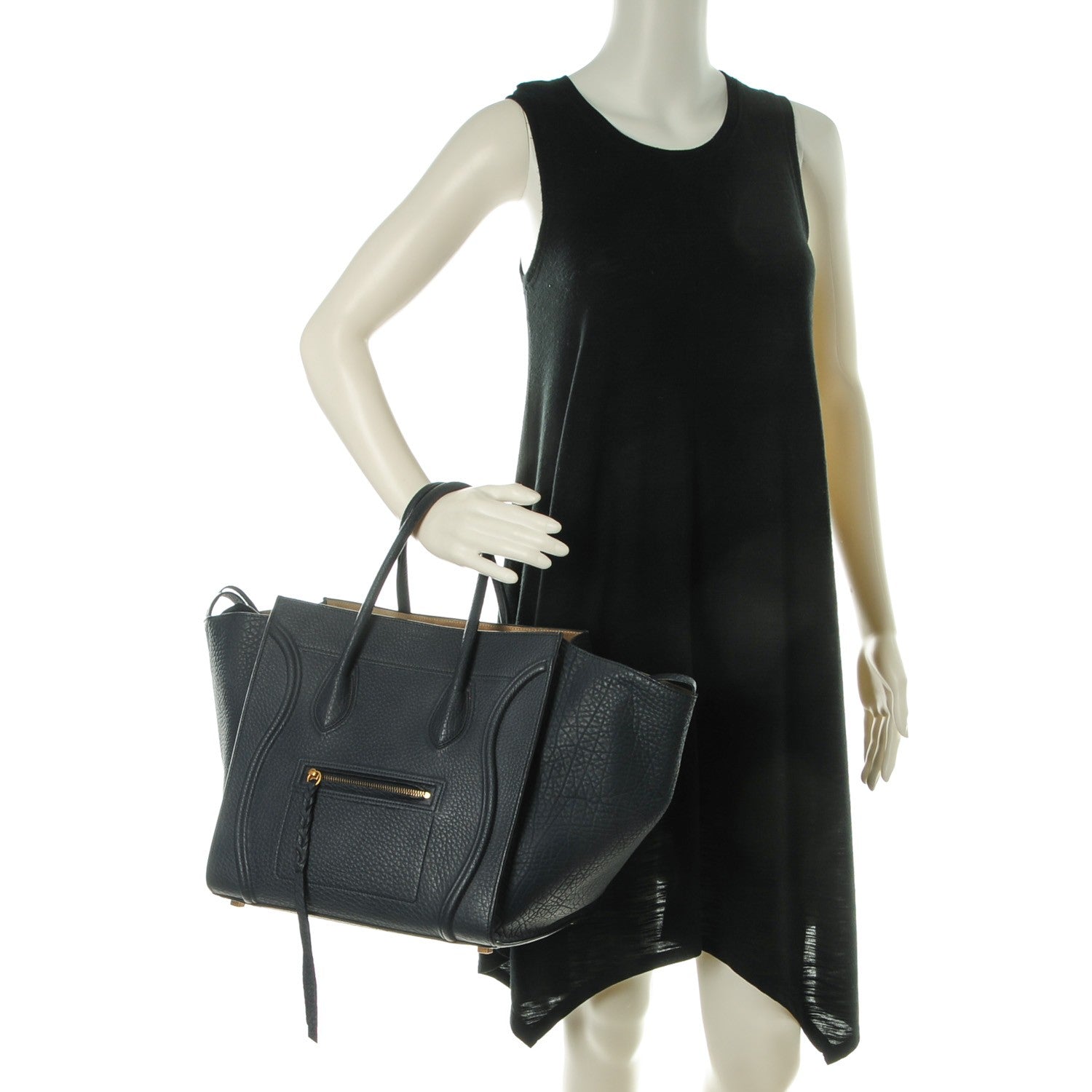 Celine Bullhide Calfskin Medium Phantom Luggage Navy Blue 2 of 9