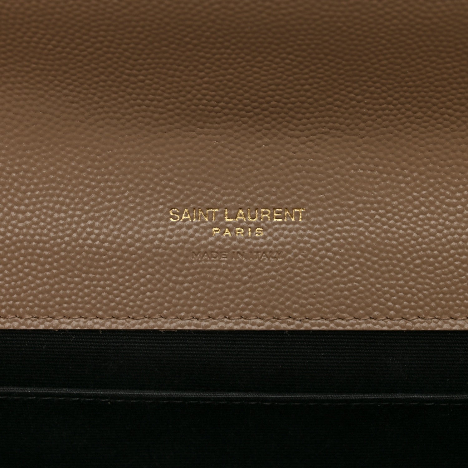 Saint Laurent Grain De Poudre Matelasse Chevron Monogram Envelope Clutch Dark Beige 6 of 10