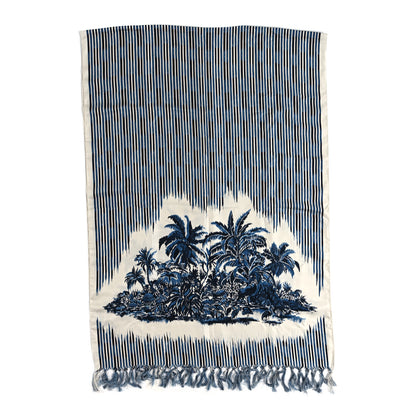 Christian Dior Silk Palms Stole Blue 2 of 5