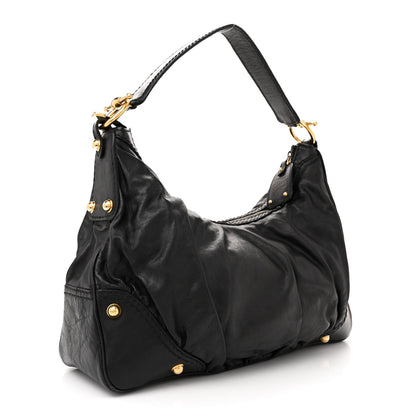 Gucci Calfskin Medium Jockey Hobo Black 3 of 15