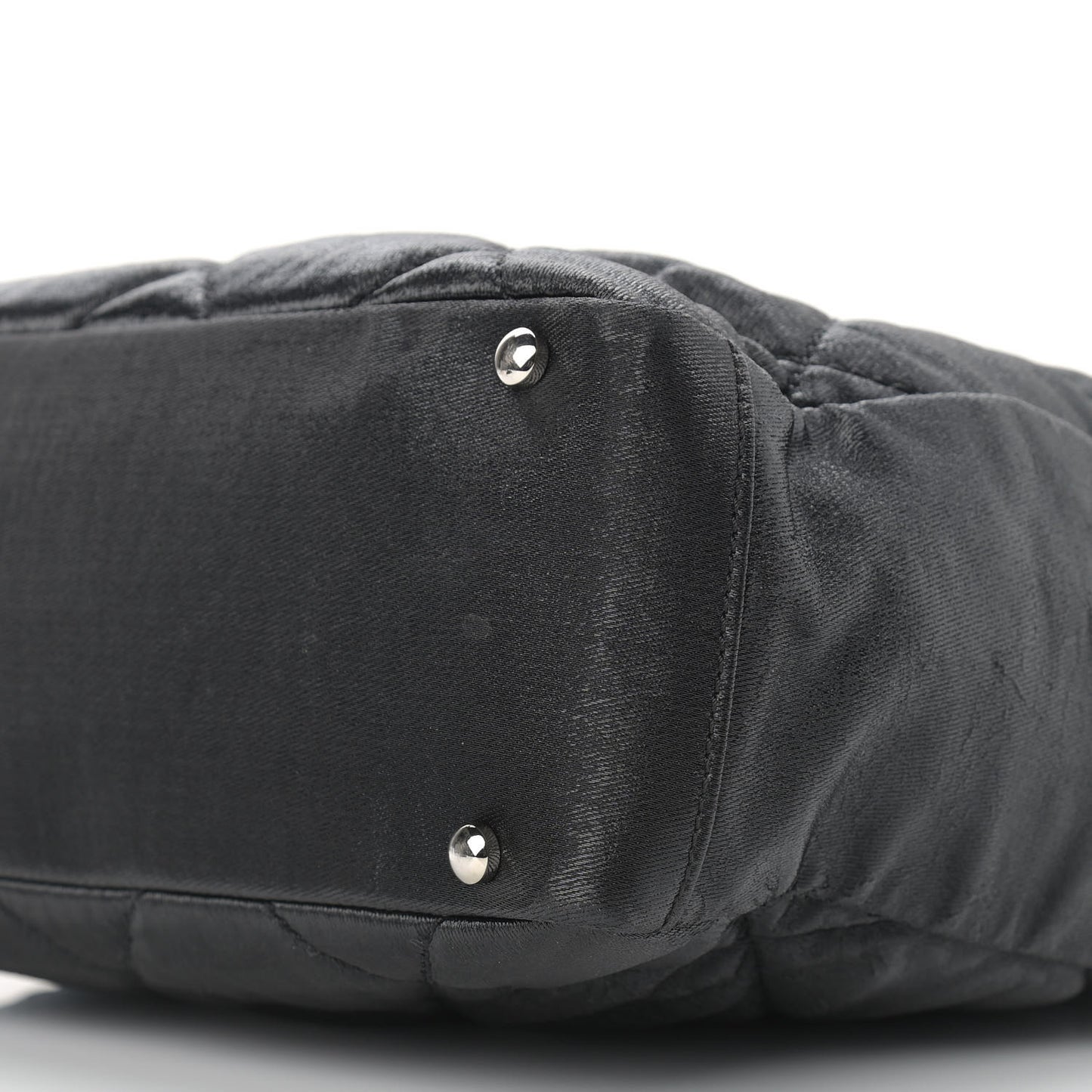 Coated Canvas Quilted Small Paris Biarritz Tote Black