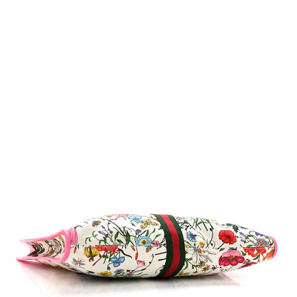Gucci Canvas Flora Large Rajah Chain Tote White Multicolor Fuxia Fluo 4 of 11