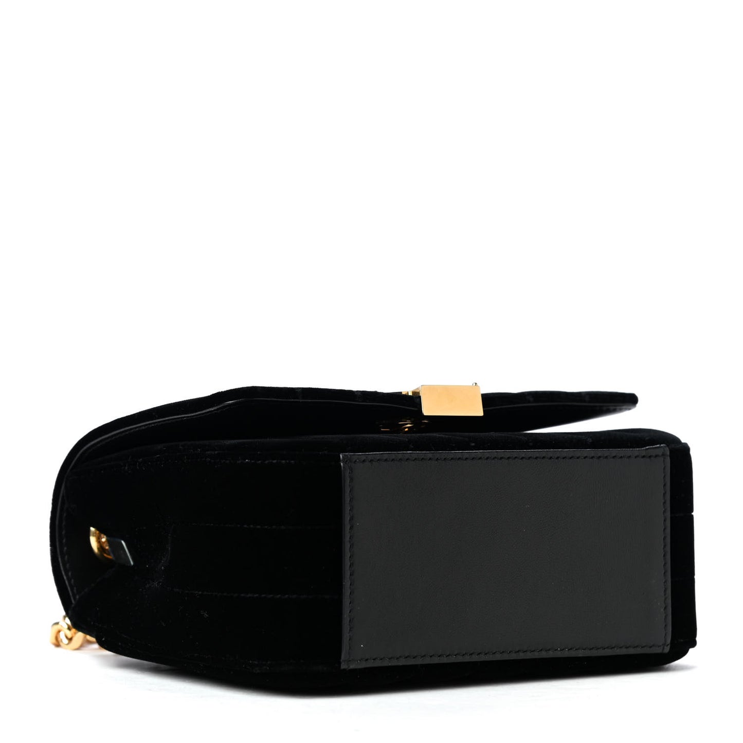 Velvet Matelasse Small Vicky Chain Bag Black