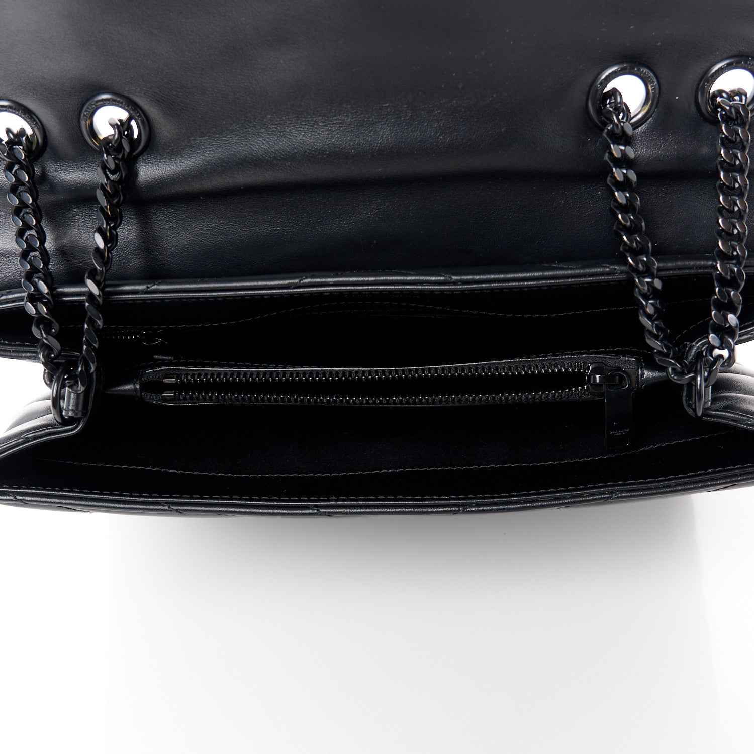 Saint Laurent Calfskin Y Quilted Monogram Monochrome Medium Loulou Chain Satchel Black 5 of 11