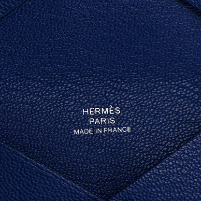 Hermes Chevre Chamkila Calvi Card Case Bleu Electrique 6 of 11