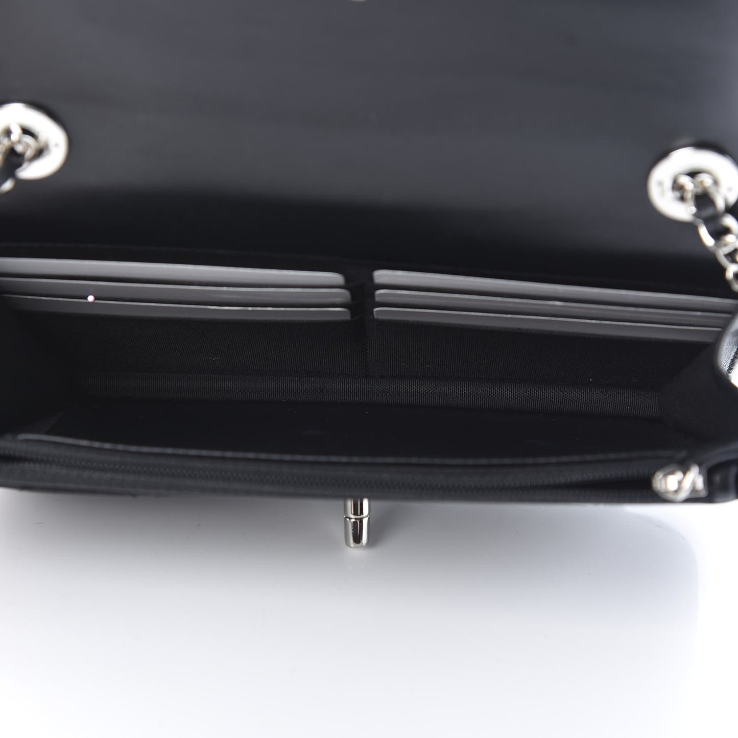 Lambskin Quilted Trendy CC Wallet On Chain WOC Black