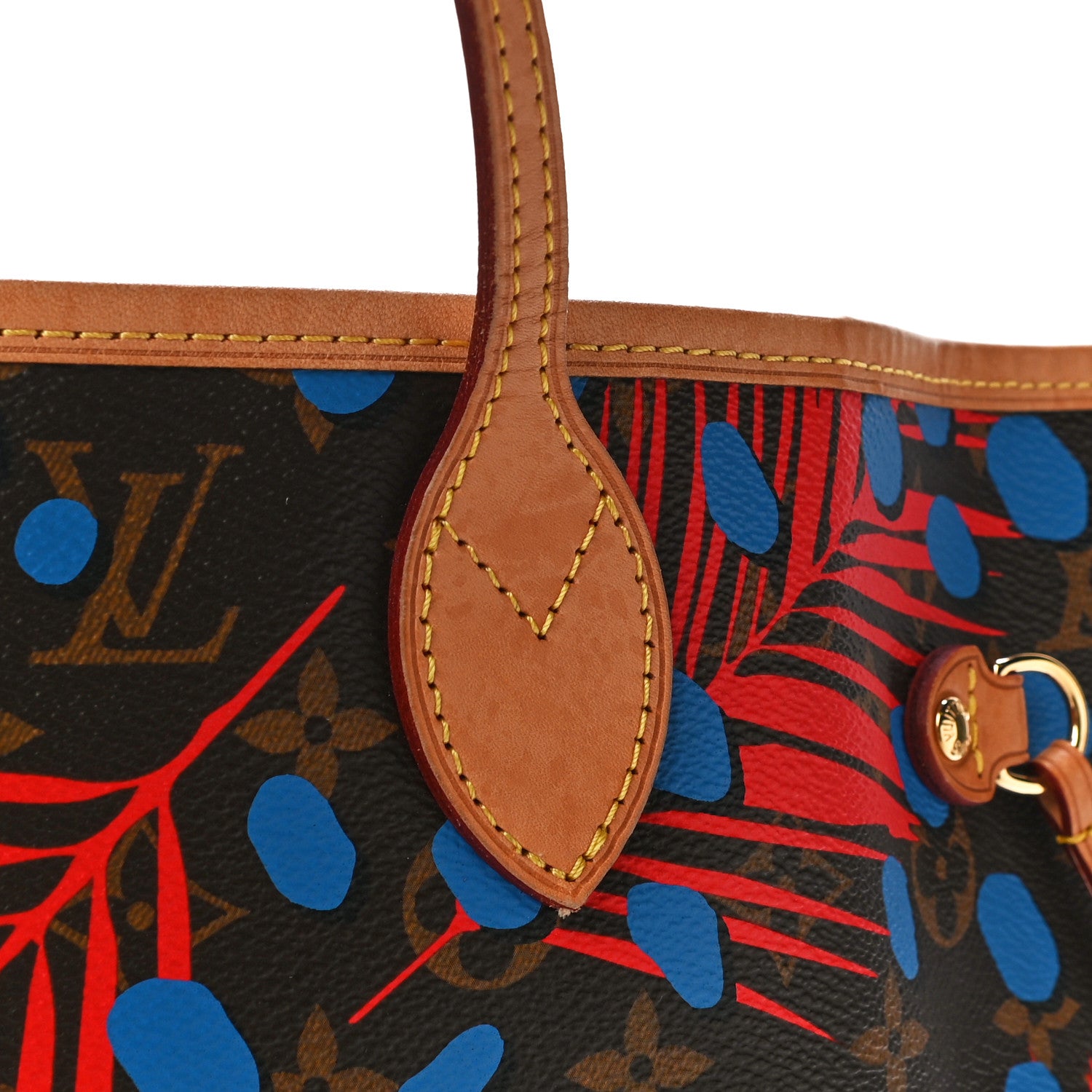 Louis Vuitton Monogram Jungle Dots Neo Neverfull MM Coquelicot Denim 11 of 15