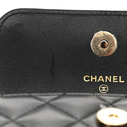 Chanel Lambskin Quilted Mini Coco Bow Clutch With Chain Black 12 of 13