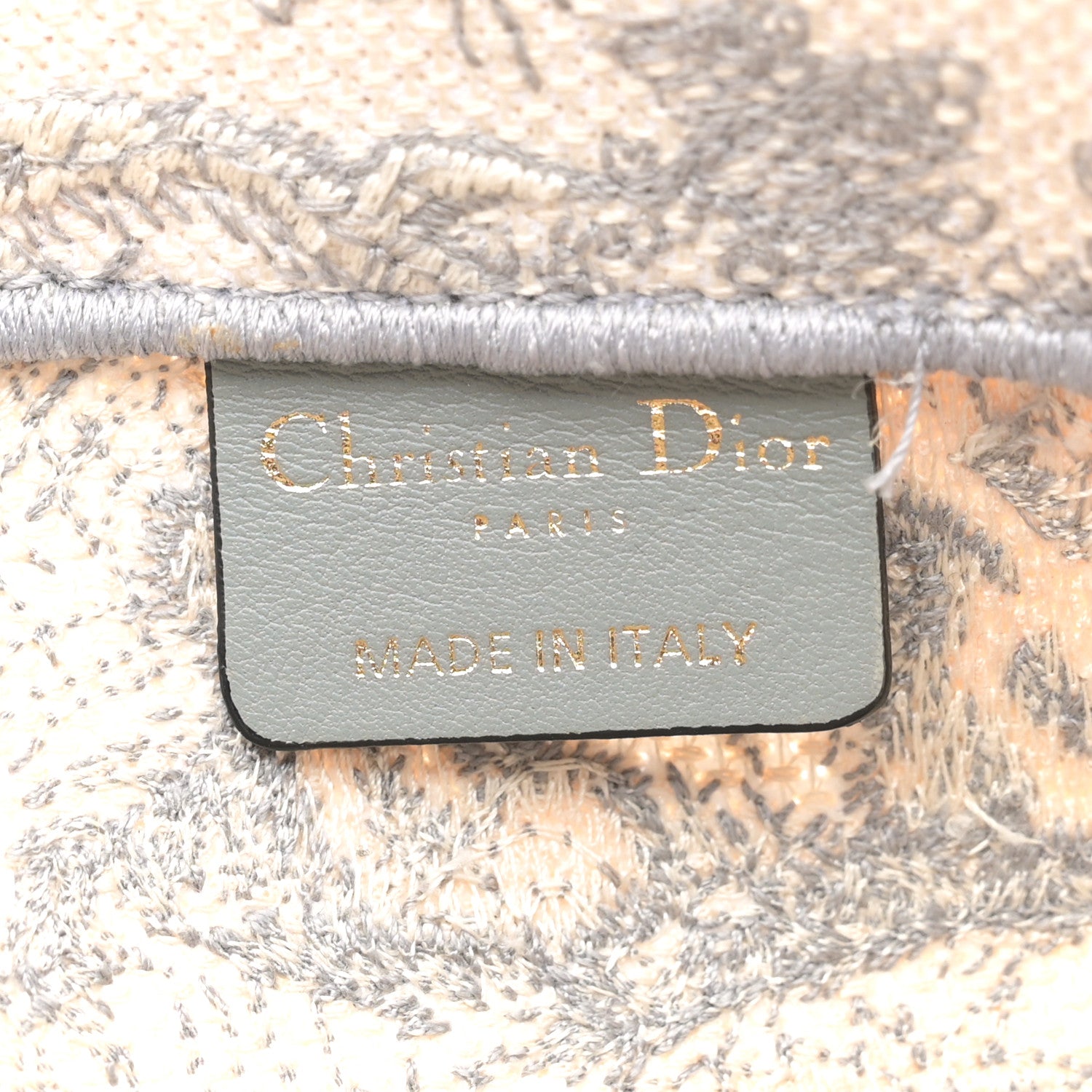 Christian Dior Canvas Embroidered Medium Dioriviera Toile De Jouy Book Tote Gray 6 of 13