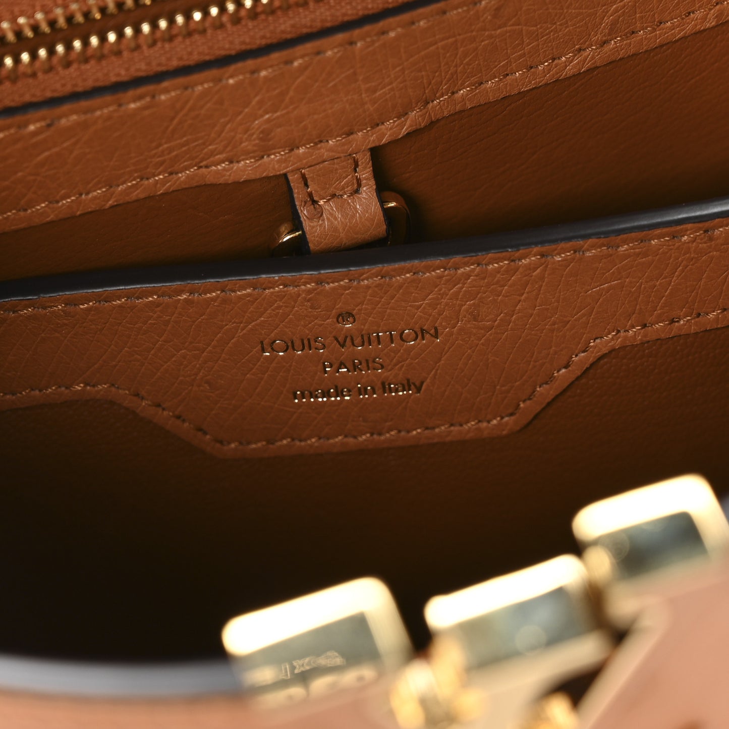 Ostrich Capucines BB Cognac