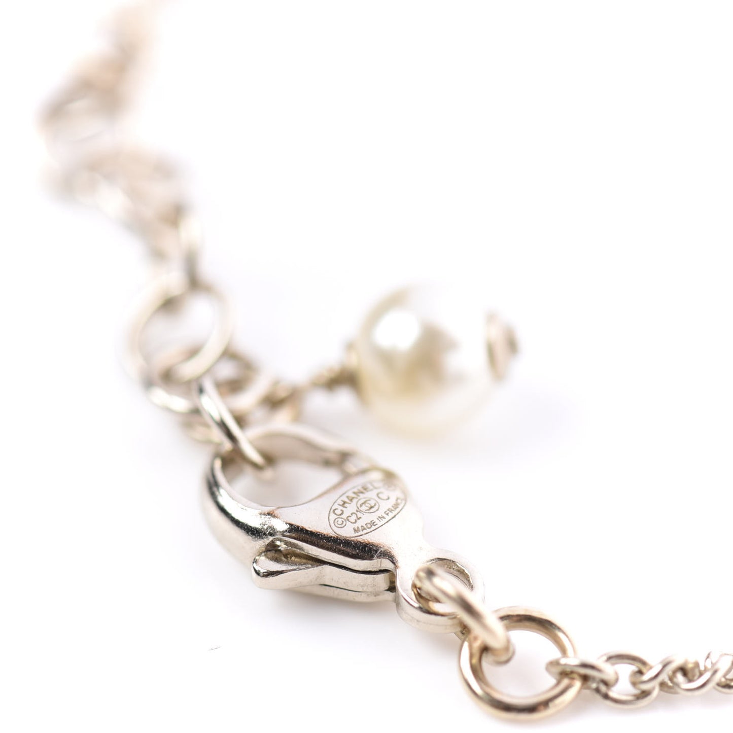 Pearl Crystal CC Bracelet Gold