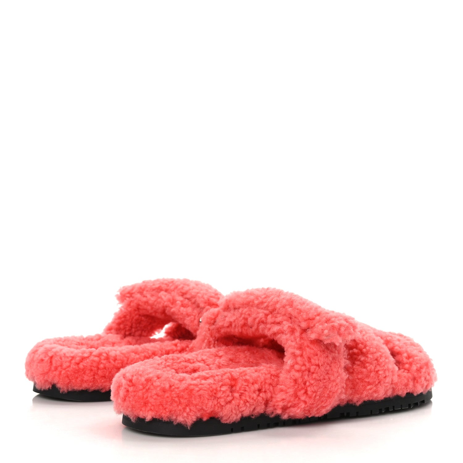 Hermes Woolskin Womens Chypre Sandals 40 Rose Du Desert 4 of 8