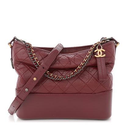 Chanel Aged Calfskin Quilted Medium Gabrielle Hobo Burgundy 1 of 13