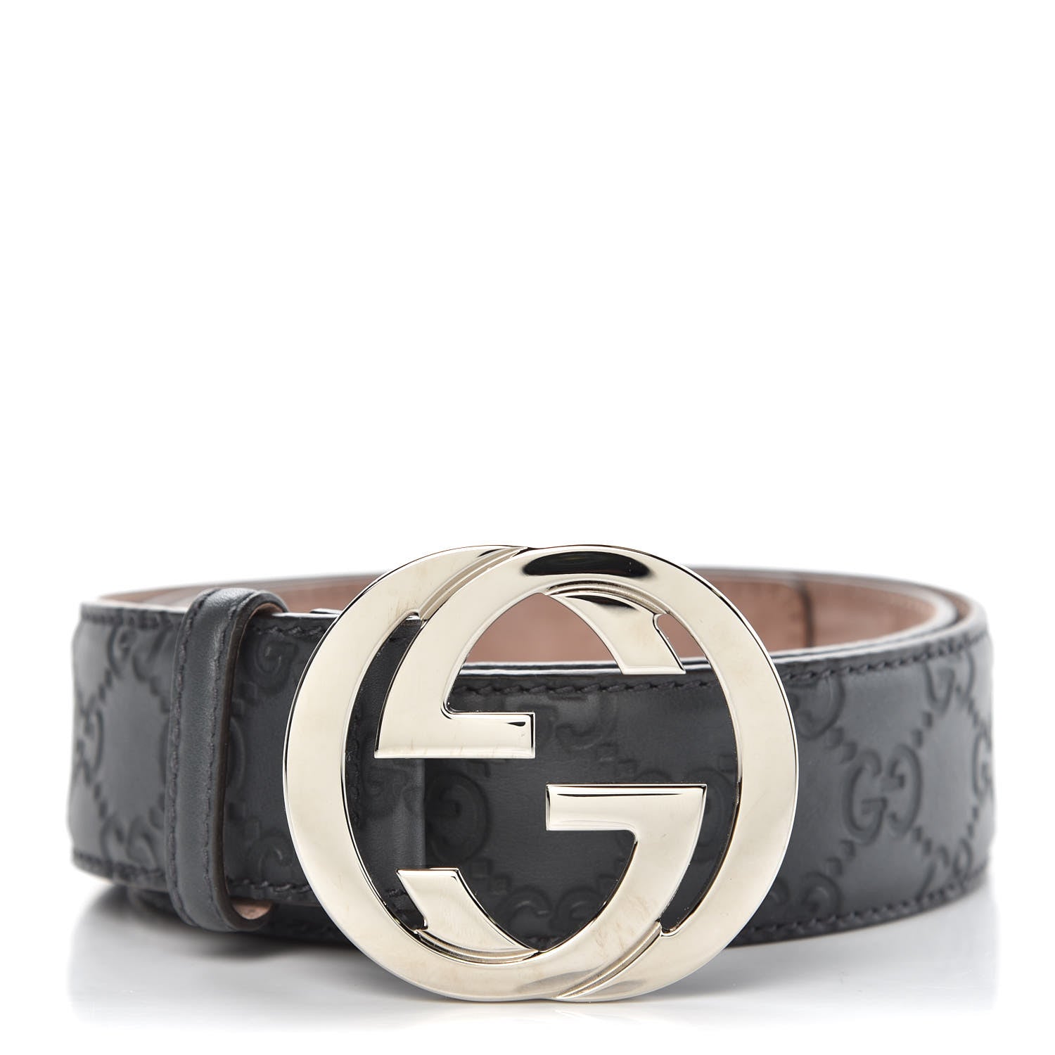 Gucci Guccissima Interlocking G Belt 95 38 Dark Grey 1 of 10