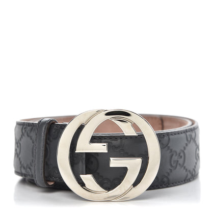 Gucci Guccissima Interlocking G Belt 95 38 Dark Grey 1 of 10