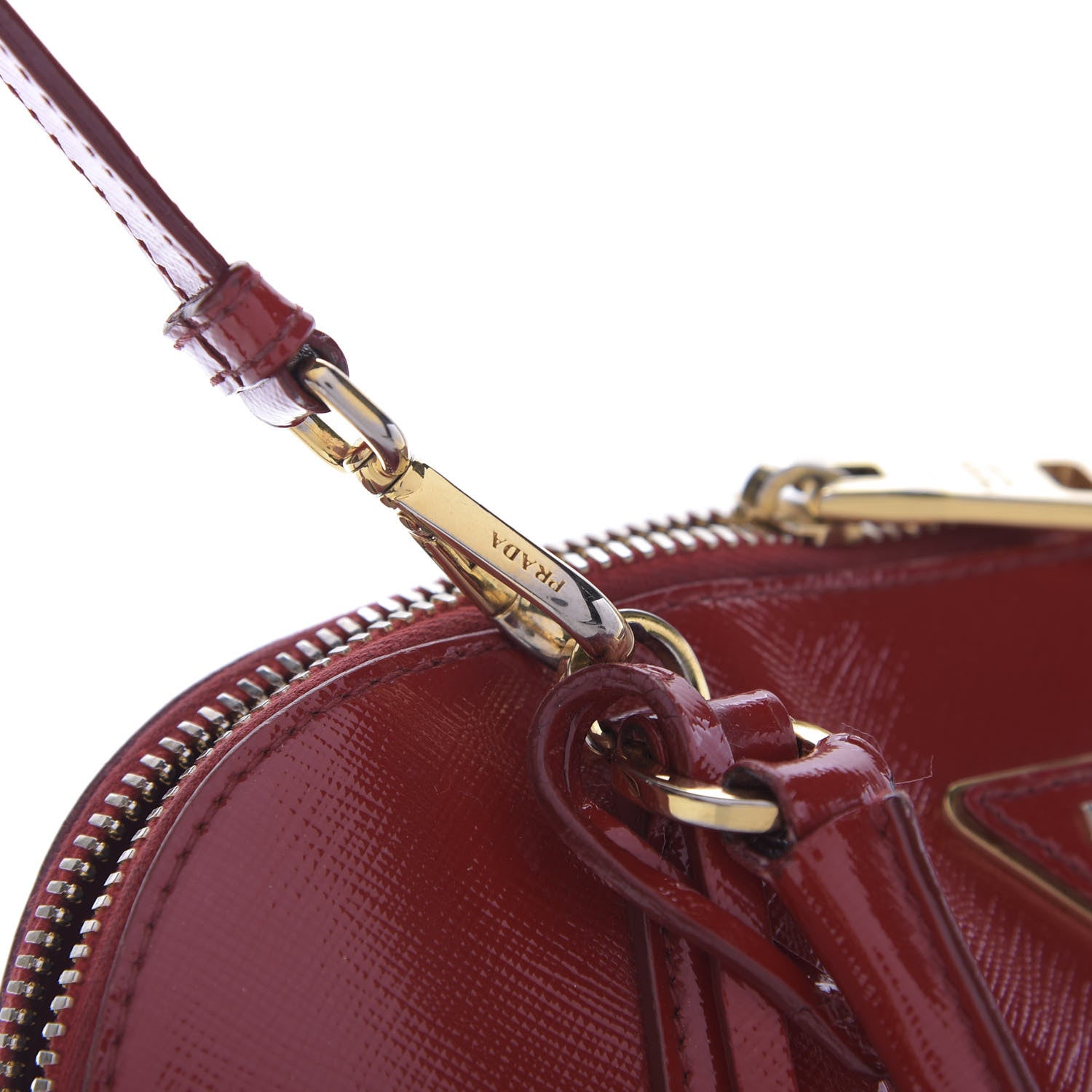 Prada Saffiano Vernice Dome Tote Rosso 10 of 10