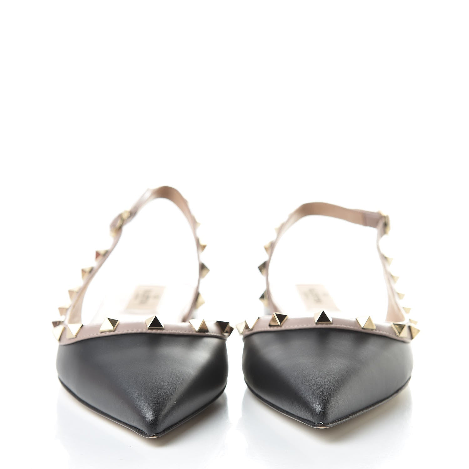 Valentino Garavani Nappa Rockstud Slingback Flats 37 Black Poudre 2 of 9