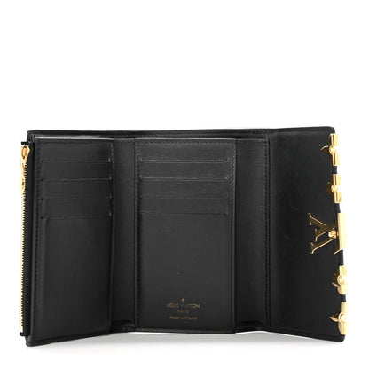 Louis Vuitton Taurillon Embellished Capucines Compact Wallet Black 5 of 7